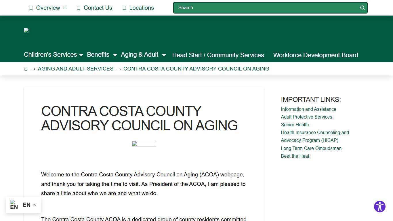 Contra Costa County Advisory Council on Aging EHSD